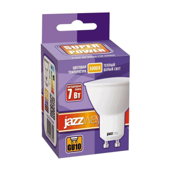 Лампа светодиодная 7W GU10 рефлектор 3К теплый SP JazzWay 1033550 *1/25