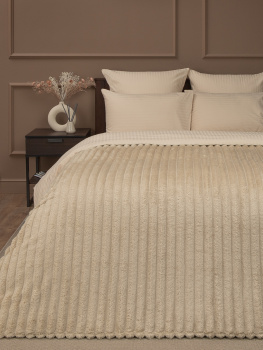 Плед 200*220см фланель крупный рубчик бежевый TF FNJR BE13 005/2022 NC Absolute *1 акция