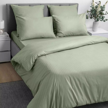 Постельное белье евро поплин Волшебная Ночь 8709/6 Smoke Green, наволочки 70*70 - 2шт *1/6