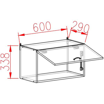 Шкаф навесной 600х338х290 мм BROZEX-WOOD Viola, для вытяжки, с дверцей, белый