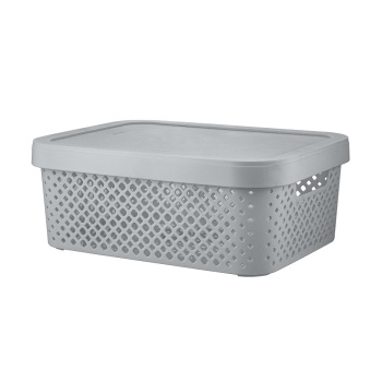 Корзина для хранения пластм. "Stockholm" 360х275х139мм с Крышкой Серый шторм PT500501025 *1/7 Корзина для хранения пластм. "Stockholm" 360х275х139мм с Крышкой Серый шторм PT500501025 *1/7