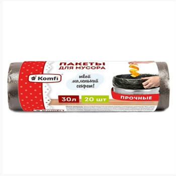 Мешки для мусора 30л*20шт толщ.7мкм "Komfi" PM320BL ("А.Д.М.")