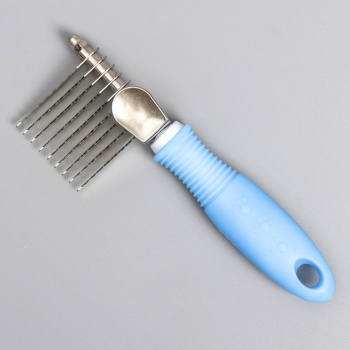 Колтунорез боковой 9 лезвий, нескользящая резиновая ручка, микс цветов 599505