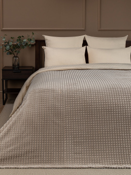 Плед 150*200см фланель жаккард кубики бежевый FF FNJq BE13 005/1520 NC Absolute *1