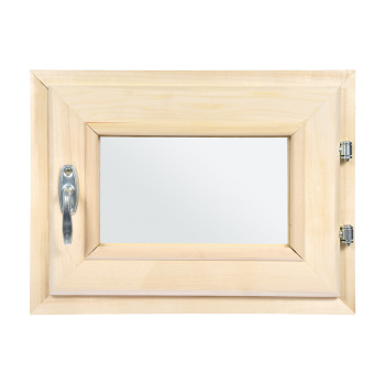 Форточка в парную, двойное стекло, 0,3Вх0,4Ш м с ручкой, затвором, петлями "Банные штучки"/1