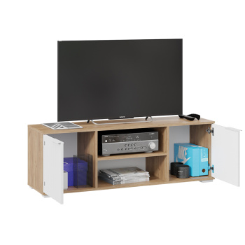 Тумба под ТВ 1711*374*452 (Дуб Крафт золотой, Белый матовый) Хилтон *1