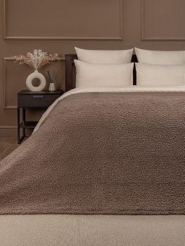 Плед 200*220см искусственный мех овчина коричневый TCH SH CO 020/2022 NC Absolute *1