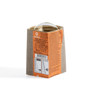 Лампа накаливания КЭЛЗ, Е27, груша, 75 Вт, 936 Лм, теплый белый свет