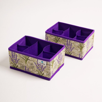 Органайзер д/хранения нетканый материал "Лаванда" 210x140x100мм, 5секций х 2ШТ Д70702.017 *1/60