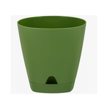 Кашпо пластм. "Amsterdam"  1,35л d верха 140мм h130мм прикор.полив Оливковый ING6199ОЛ *1/10