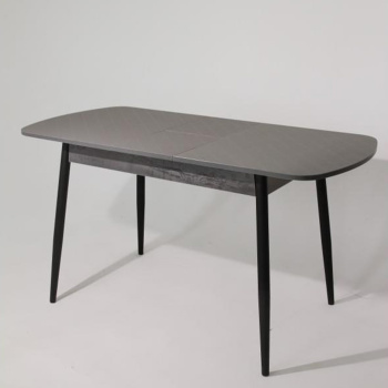 Стол универсальный КВАДРАТ ТУМАННЫЙ/ОНИКС 2 кат. (Магма) +НОГИ металл ЧЕРНЫЙ (под углом)*1