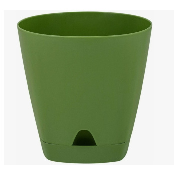 Кашпо пластм. "Amsterdam"  8,0л d верха 250мм h244мм прикор.полив Оливковый ING6202ОЛ *1/6