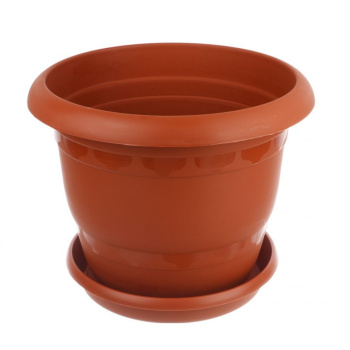Кашпо пластм. "Toprak" 13,0л d верха 335мм h260мм с поддоном Терракот А5250тр (Копейск)   *1/10