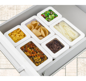 Банка для продуктов пластм. "Степ" 1,1л 160х100x95мм М1296 ("М-Пластика") *1/12