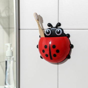 Держатель для зубных щеток на присоске "Божья коровка" 1269147