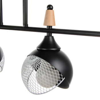 Люстра N6418/4 BK+WOOD 4*40W E27 220V (l-780; w-120; h-270) VERNER LIGHTING *1