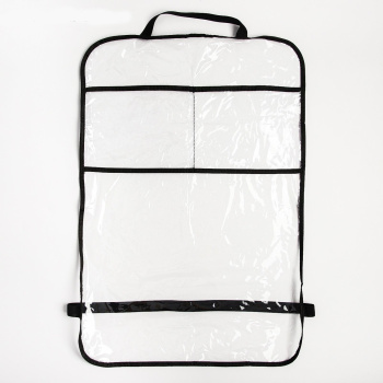 яяяЗащитная накидка на спинку сидения автомобиля, 60х40, ПВХ, 2 кармана 4940725