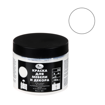 Краска акриловая для мебели и декора Белый 0,5 кг Новбытхим *1/6