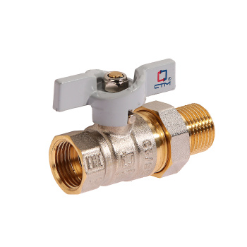 Кран шаровый 1/2" (Ø15) М/П бабочка с американкой СТМ (СТАНДАРТ) CWAFM012 *1/20/120