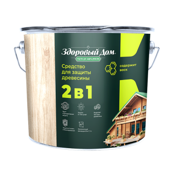 Защитно-декоративное покрытие 9 л для древесины Здоровый Дом 2 в 1, палисандр