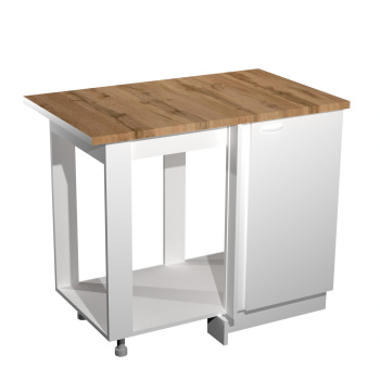 Шкаф напольный угловой 1000х850х600 мм BROZEX-WOOD Liberty, левый, с дверцей, белый