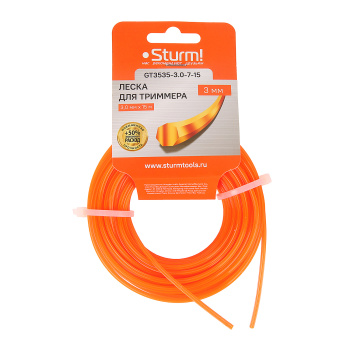 Леска 3,0мм семиугольник 15м желтый (GТ3535-3.0-7-15) STURM *1/10/120