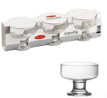 Набор креманок стекло 41016 "Айсвиль" 3шт д.10см (г.Бор)  *1/8