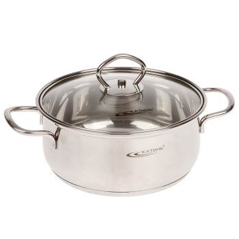 Набор кастрюль нерж. "Катунь" "Лира" 6пр.:1,6л+2,2л+3,2л термор.дно, Ст.кр. КТ-CP-001 *1/2