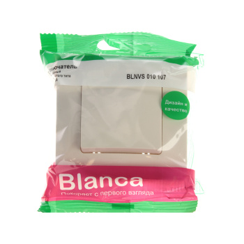 Выключатель "BLANCA" СП 1кл. бежевый 10А 250В BLNVS010107 *1/10/20