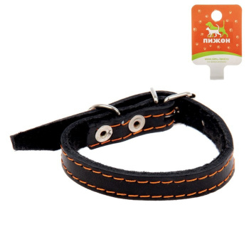 Ошейник кожаный на синтепоне, 36 х 1.5 см, микс цветов 1613389