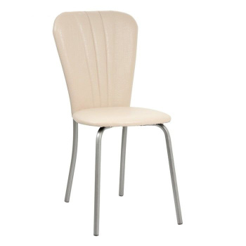 Стул FORPOST Кафе-2, 53x87x42 cм, экокожа, белая рептилия Стул FORPOST Кафе-2, 53x87x42 cм, экокожа, белая рептилия