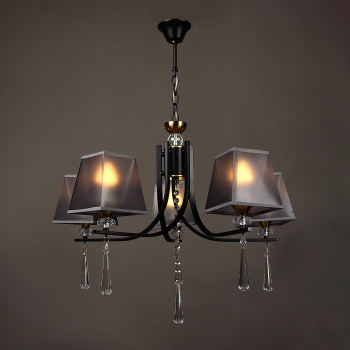 Люстра NH6444/5 BK+COP 5*40W E27 220V (d-630; h-515/770) VERNER LIGHTING *1