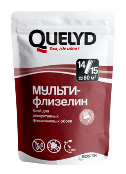 Клей для обоев флизелиновый 450г "Мульти-флизелин" Quelyd 80м2 * 1/16/480 Клей для обоев флизелиновый 450г "Мульти-флизелин" Quelyd 80м2 * 1/16/480