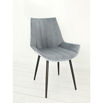 Кресло НЕАПОЛЬ, велюр 430x550xh880 КОНФЕТТИ СИЛЬВЕР + металл.каркас ДИАМЕТР трубы 25 мм ЧЕРНЫЙ*4