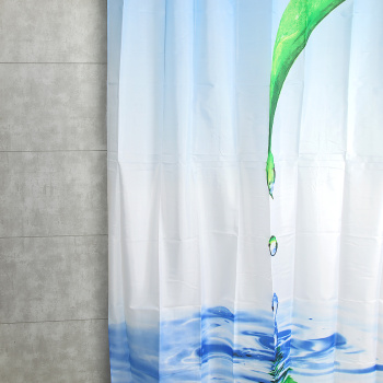 Штора  для ванной "Фора" п/эстер 180*200см "Лист" без колец РН13 *1/24