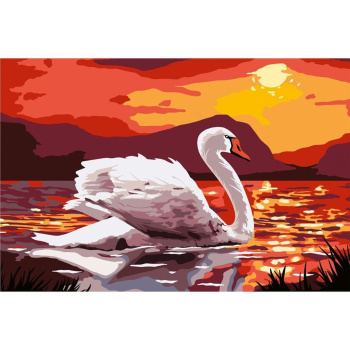 Алмазная вышивка с полным заполнением 20х30 "Лебедь", холст 5371208