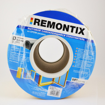 Уплотнитель для окон, дверей Remontix Е150, черный, 75 п.м.