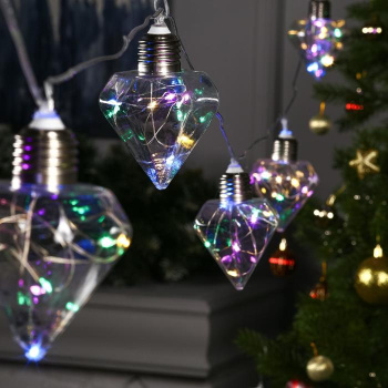 Гирлянда «Нить» Luazon Lighting, 3 м, 8 режимов, мульти, лампочки кристаллы, 80 LED, IP20, 220 В Гирлянда «Нить» Luazon Lighting, 3 м, 8 режимов, мульти, лампочки кристаллы, 80 LED, IP20, 220 В