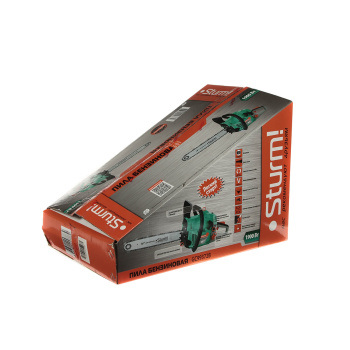 Пила цепная бензиновая 2Т 2,6л.с 37,2см3 шина40см цепь57зв. шаг3/8" паз1,3мм STURM GC99372В *1/4