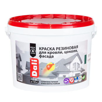 Краска резиновая для кровли цоколя фасада черная 3 кг DALI *1/12/120 Краска резиновая для кровли цоколя фасада черная 3 кг DALI *1/12/120