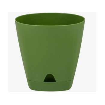 Кашпо пластм. "Amsterdam"  2,5л d верха 170мм h165мм прикор.полив Оливковый ING6200ОЛ *1/12