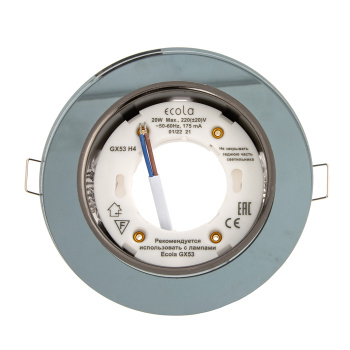 Светильник встраиваемый GX53 H4LD5310 Ecola Glass Стекл Круг с подсв.черн.хром SP53RNECH *10/30