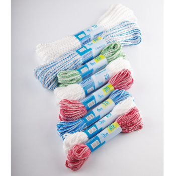 Шнур полипропиленовый d 3мм дл.20м Белый вязаный арт. 30039 ("Сибшнур") *1/80