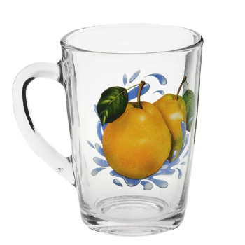 Кружка стекло 300мл "Капучино" с рис."Полезная Груша" 07с1334 ДЗ ПГ ("ОСЗ" Гусь-Хрустальный) *20