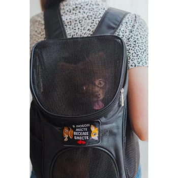 Рюкзак для переноски животных "В любом месте - веселее вместе" 31*23*30 см 4983426