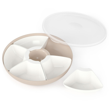 Блюдо пластм. "менажница" "Оазис" d285мм с крышкой М9023  ("Аьлтернатива") *1/9 Блюдо пластм. "менажница" "Оазис" d285мм с крышкой М9023  ("Аьлтернатива") *1/9