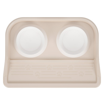Миски для животных пластм. 2-е ёмкости на ПОДДОНЕ 410х300х60мм Бежевый М8631 *1/10 Миски для животных пластм. 2-е ёмкости на ПОДДОНЕ 410х300х60мм Бежевый М8631 *1/10