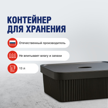 Контейнер для хранения 13 л Econova, 380х270х140 мм, пластик