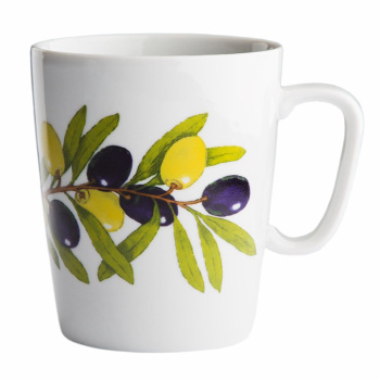 Кружка фарфор. 350мл "Конус" рис. "Оливки" 068922 *24