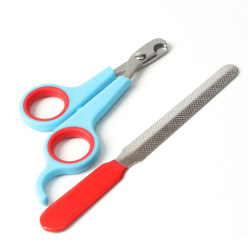 Набор по уходу за когтями: ножницы-когтерезы (отверстие 6 мм) и пилка, сине-красный 6960802